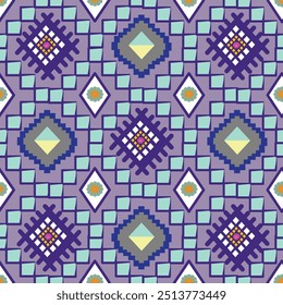 Beautiful geometric shapes blend together perfectly on light purple background.