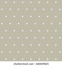 Beautiful geometric six point star shaped continuous vector pattern.
