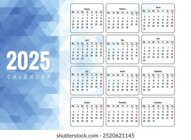 Estilo geométrico bonito 2025 novo ano calendário fundo