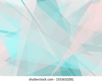 Beautiful geometric template with green and pink transparent shapes. Creative modern concept, vector illustration. Abstract art background. Graphic design geometric shape. Color light pattern.