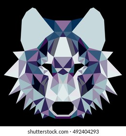 Beautiful geometric wolf. Nice low polygonal illustration
