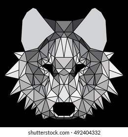 Beautiful geometric wolf. Nice low polygonal illustration