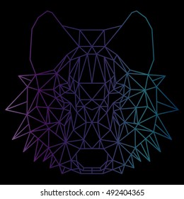 Beautiful geometric wolf. Nice low polygonal illustration