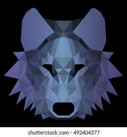 Beautiful geometric wolf. Nice low polygonal illustration