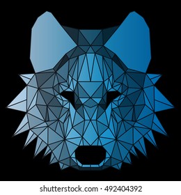 Beautiful geometric wolf. Nice low polygonal illustration