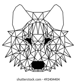 Beautiful geometric wolf. Nice low polygonal illustration