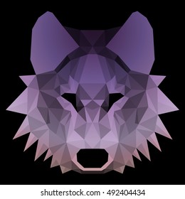 Beautiful geometric wolf. Nice low polygonal illustration