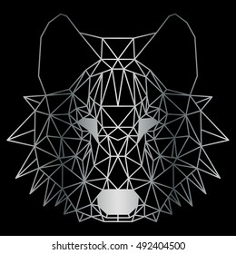 Beautiful geometric wolf. Nice low polygonal illustration