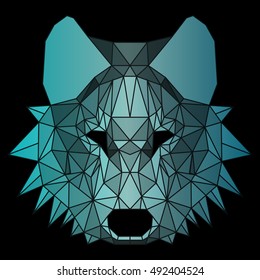 Beautiful geometric wolf. Nice low polygonal illustration