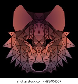 Beautiful geometric wolf. Nice low polygonal illustration