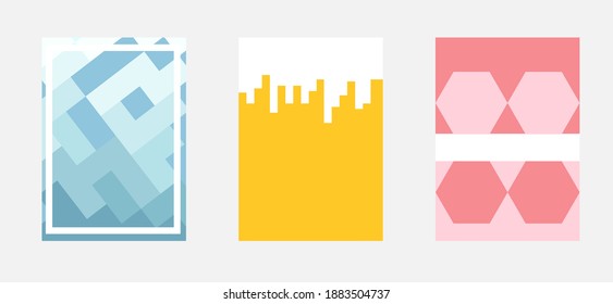 Beautiful geometrical art posters, colorful vector