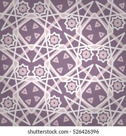 Beautiful geometrical seamless pattern background in liner style. Bright, contrast design for ads, surface, fabric or other purpose. Compound puzzle repeatable backdrop. Retro tracery.