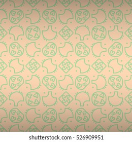 Beautiful geometrical seamless pattern background in maze style. Shining, symmetrical design for wallpaper, packing-paper, textile or other purpose. Equable medley repeatable backdrop. Classic tracery