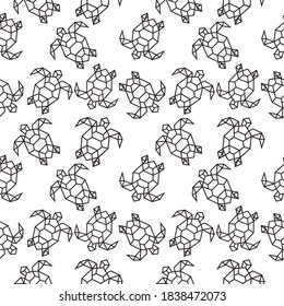 Beautiful geometrical turtle print art vector pattern.	