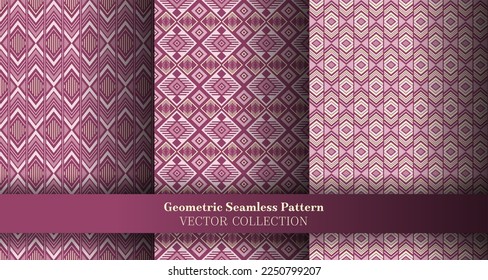 Beautiful geometry argyle seamless pattern bundle. Scottish motif ethnic patterns. Argyle diamond geometric vector endless ornament collection. Cover background prints.