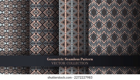 Beautiful geometry argyle seamless tracery package. Tribal motif ethnic patterns. Argyle zig zag geometric vector repeating motif set. Cover background prints.