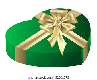 Beautiful gift box with bow. Vector illustration.