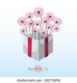 Beautiful gift box with flowers