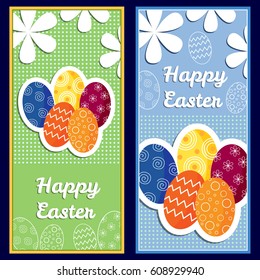 Beautiful gift card with bright eggs
