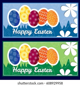 Beautiful gift card with bright eggs