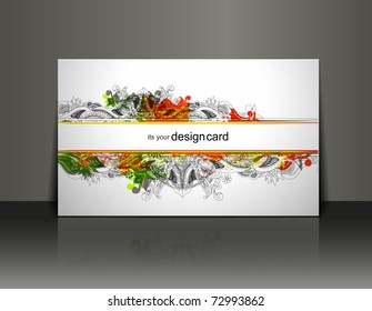 Beautiful gift card design element, vector illustration.