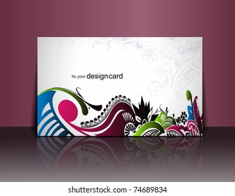 Beautiful gift card design element, vector illustration.