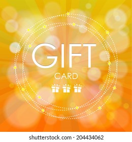 Beautiful gift card with star, vector illustration.