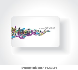 Beautiful gift card, vector illustration.