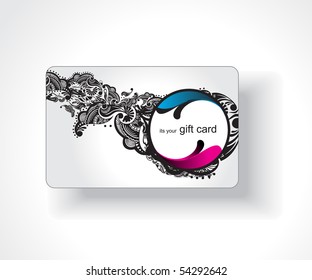 Beautiful gift card, vector illustration.