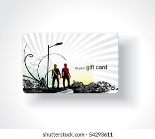 Beautiful gift card, vector illustration.