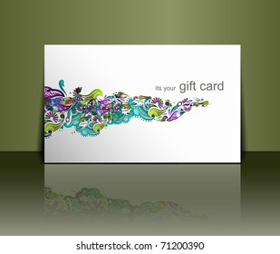 Beautiful gift card, vector illustration.