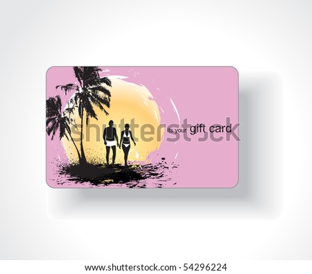 Beautiful gift card, vector illustration.