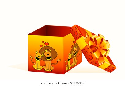beautiful gift with a large bow on a background for christmastides