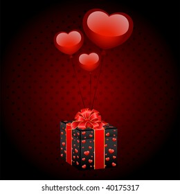 beautiful gift with a large bow on a background for christmastides