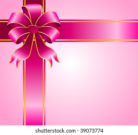 beautiful gift with a large pink bow for christmastides