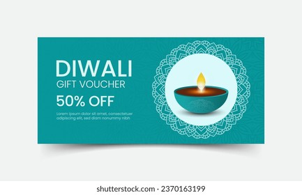 Bonito vale de regalo para feliz festival de la luz del diwali