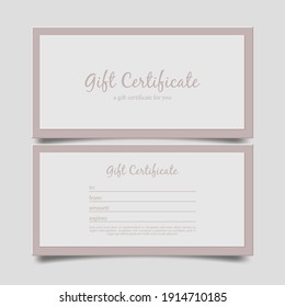 Beautiful gift voucher template, vector illustration. Inscription in calligraphic script. Financial document to attract customers