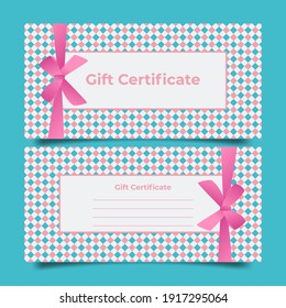 Beautiful gift voucher template, vector illustration. Inscription in calligraphic script. Financial document to attract customers