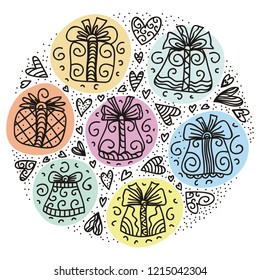 Beautiful gifts. Vector illustration