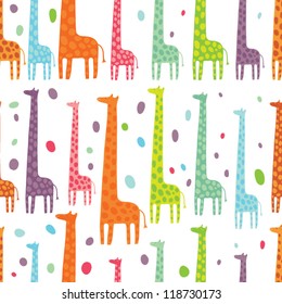 beautiful giraffes seamless pattern