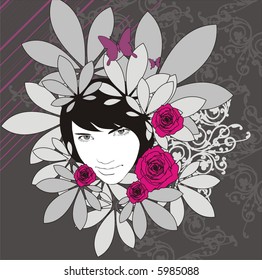 Beautiful Girl Abstract Background Stock Vector (Royalty Free) 5985088 ...