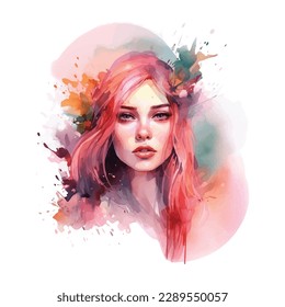 Beautiful Girl Abstract Vector Art