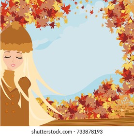 beautiful girl in the autumn - frame