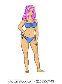 Beautiful girl in a bathing suit.