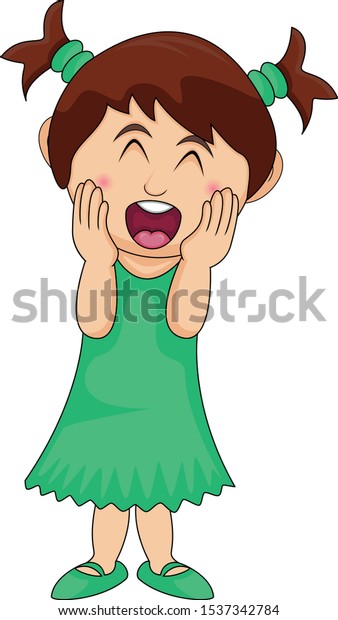 Beautiful Girl Blushing Shyly Cartoon Vector Stock Vector (Royalty Free ...