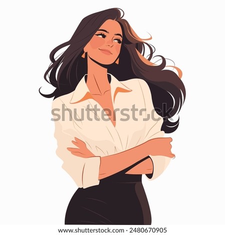 A beautiful girl, a businesswoman or a student concept.