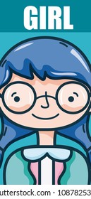 Beautiful girl cartoon