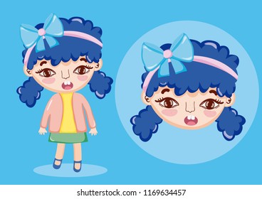 Beautiful girl cartoon