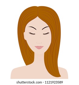 Beautiful girl with closed eyes