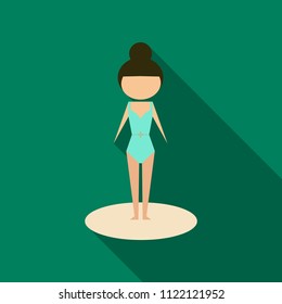 Beautiful girl in Color Bathing Suit . Cartoon Women in Swimsuit illustration for Your Design